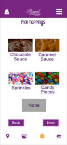 Toppings Selection Screen