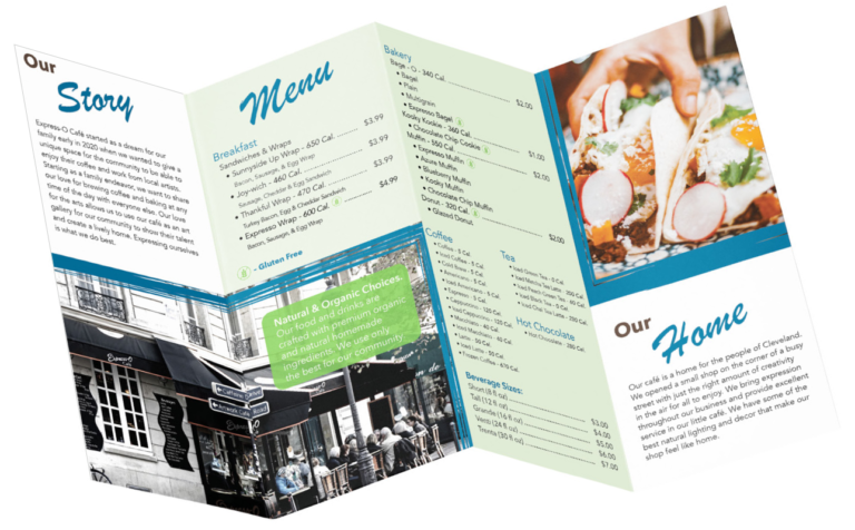 Express-O Café Inside Brochure Mockup